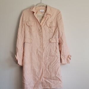 Loft Pink Gingham Coat